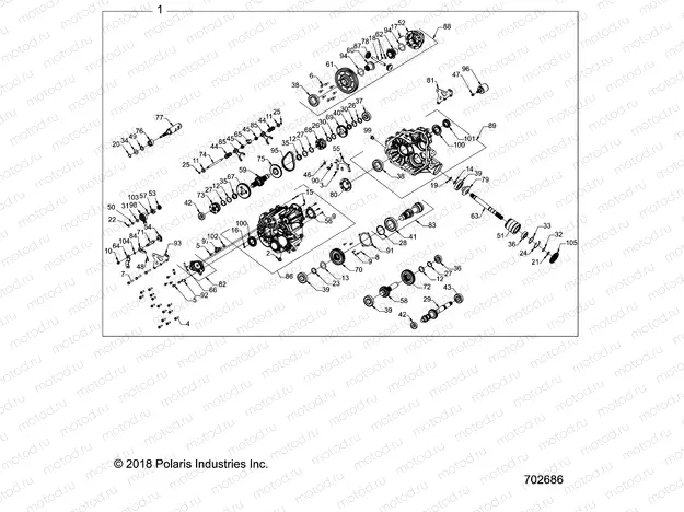 DRIVE TRAIN | DRIVE TRAIN, MAIN GEARCASE INTERNALS - G22G4E99NP (702686)