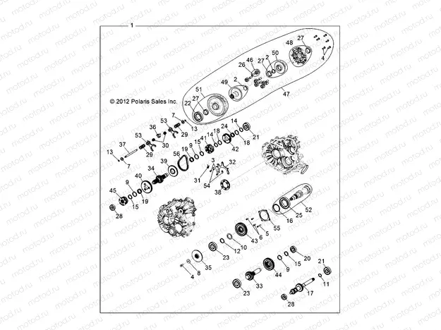 DRIVE TRAIN | DRIVE TRAIN, MAIN GEARCASE INTERNALS - Z15VHA57FJ (49RGRTRANSINTL1333133)