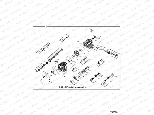 DRIVE TRAIN | DRIVE TRAIN, MAIN GEARCASE INTERNALS - Z20PAE92AC/BC (702380)