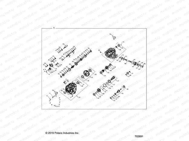 DRIVE TRAIN | DRIVE TRAIN, MAIN GEARCASE INTERNALS - Z20RAB92AC/BC/AR/BR/D92AC/BC/AR/BR (702691)