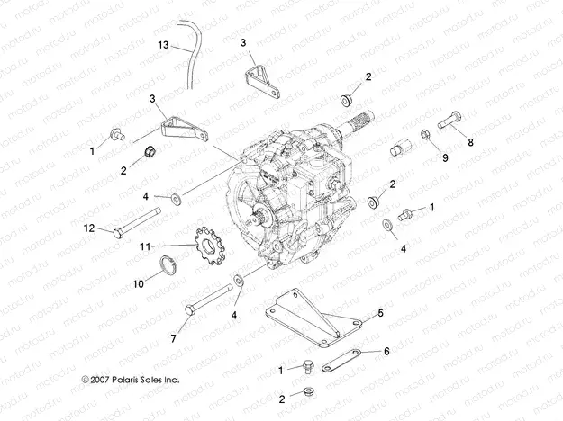 DRIVE TRAIN | DRIVE TRAIN, MAIN GEARCASE MOUNTING - A09BA50FA (49ATVTRANMTG08SCRAM2X4)