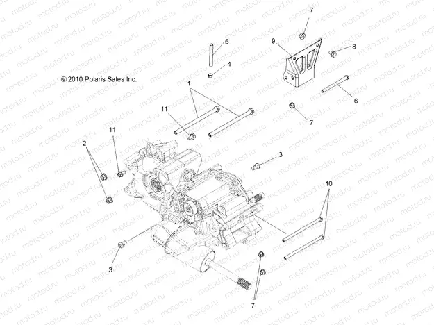 DRIVE TRAIN | DRIVE TRAIN, MAIN GEARCASE MOUNTING - A11MH50FF (49ATVGEARCASEMTG11SP500)