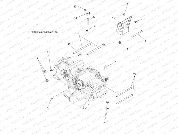 DRIVE TRAIN | DRIVE TRAIN, MAIN GEARCASE MOUNTING - A13MB46TH (49ATVGEARCASEMTG13HAWK)