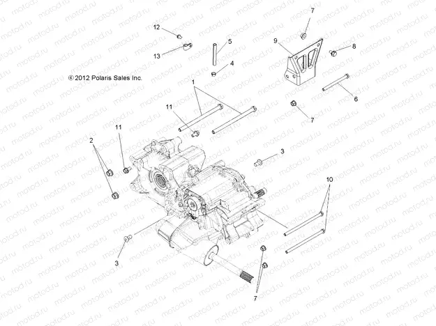 DRIVE TRAIN | DRIVE TRAIN, MAIN GEARCASE MOUNTING - A13MH46AF/AX/MS46AX (49ATVGEARCASEMTG13SP500)