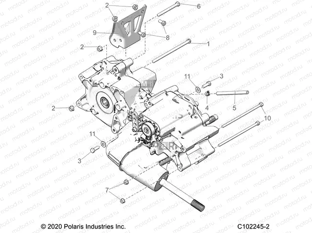 DRIVE TRAIN | DRIVE TRAIN, MAIN GEARCASE MOUNTING - A22S6E57F1/FL (C102245-2)