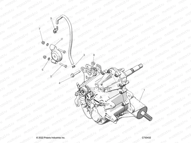 DRIVE TRAIN | DRIVE TRAIN, MAIN GEARCASE, MOUNTING - D22M2A57B4/G57B4 (C730405)