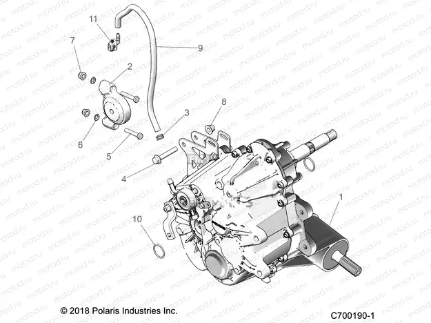 DRIVE TRAIN | DRIVE TRAIN, MAIN GEARCASE MOUNTING - G21GAJ99AC/AW/BC/BW (700190-1)
