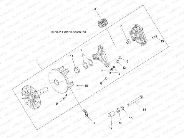 DRIVE TRAIN | DRIVE TRAIN, PRIMARY CLUTCH - A08CL50AA (49ATVCLUTCH086X6)