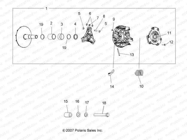 DRIVE TRAIN | DRIVE TRAIN, PRIMARY CLUTCH - A09MN50ET (49ATVCLUTCH08SP500EFI)