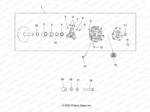 DRIVE TRAIN | DRIVE TRAIN, PRIMARY CLUTCH - A13DH50AX/AZ (49ATVCLUTCH08SPX25)