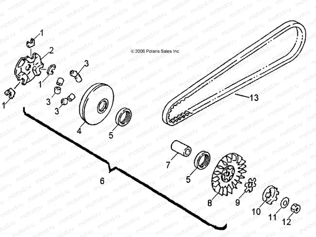 DRIVE TRAIN | DRIVE TRAIN, PRIMARY CLUTCH - A13FA09AA (49ATVPRIMARY07OTLW90)