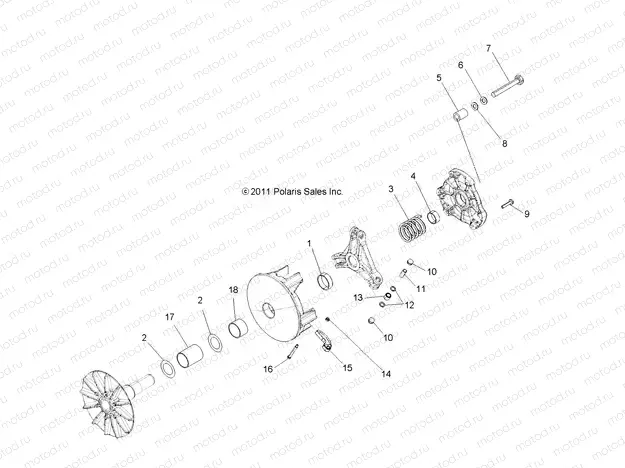 DRIVE TRAIN | DRIVE TRAIN, PRIMARY CLUTCH - A13MH76AD/AX/AZ (49ATVPRIMARY11SP800)