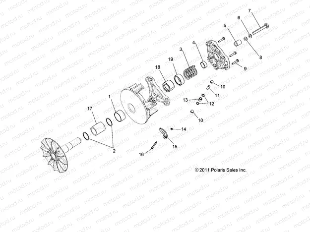 DRIVE TRAIN | DRIVE TRAIN, PRIMARY CLUTCH - A15DAE57AK (49ATVCLUTCHDRIVEN15ACE570)