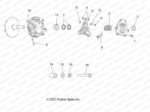 DRIVE TRAIN | DRIVE TRAIN, PRIMARY CLUTCH - A15SAA32EH (49ATVCLUTCH08SP500)
