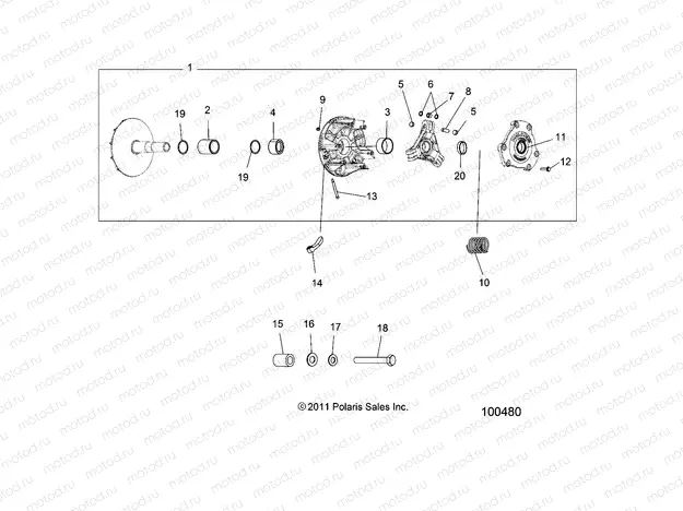 DRIVE TRAIN | DRIVE TRAIN, PRIMARY CLUTCH - A18SVE95BR (100480)