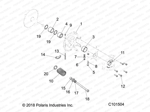 DRIVE TRAIN | DRIVE TRAIN, PRIMARY CLUTCH - A20SGE95AK (C101504)