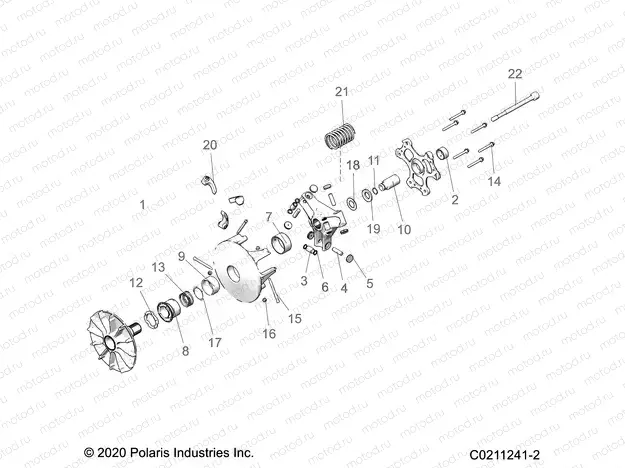 DRIVE TRAIN | DRIVE TRAIN, PRIMARY CLUTCH - A22SEJ57A1/A3/A5/B1/B3/B5 (C0211241-2)