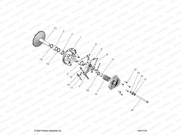 DRIVE TRAIN | DRIVE TRAIN, PRIMARY CLUTCH - A22SXZ85A9/AF/AX (C0211133)