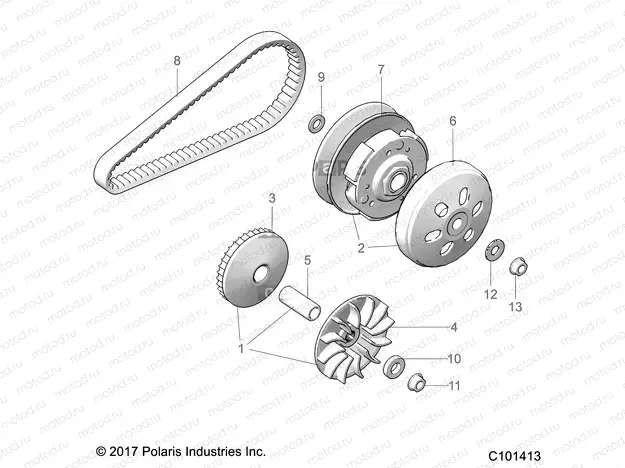 DRIVE TRAIN | DRIVE TRAIN, PRIMARY CLUTCH - A23HZB15A1/A4/B1/B4  (C101413)