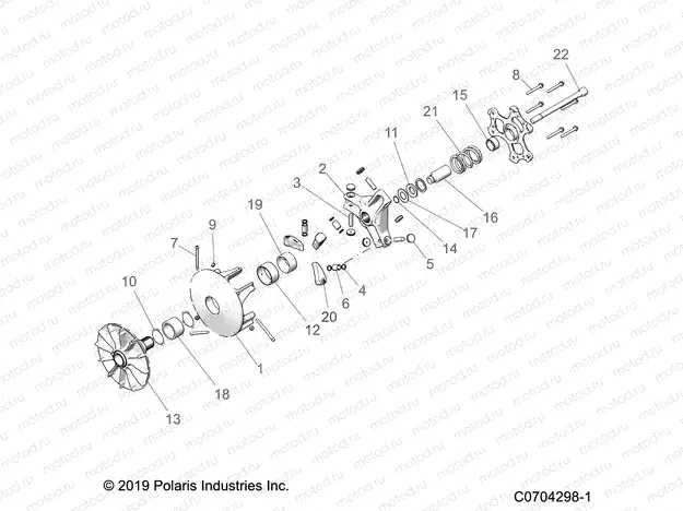 DRIVE TRAIN | DRIVE TRAIN, PRIMARY CLUTCH - D20BBP99A4/B4/FP99A4 (C0704298-1)