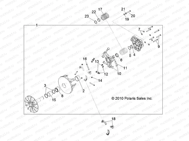 DRIVE TRAIN | DRIVE TRAIN, PRIMARY CLUTCH - R13JT87AD/AL/9EAK/EAL/EAO/EAT/EAW/EAP (49RGRCLUTCHDRV13RZR900)