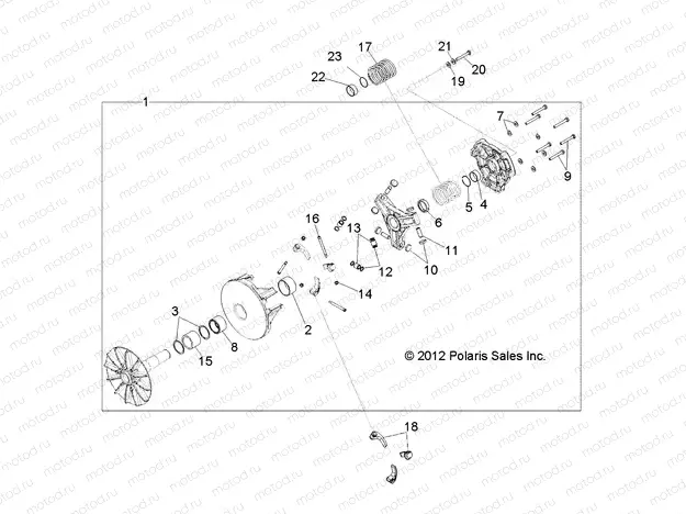 DRIVE TRAIN | DRIVE TRAIN, PRIMARY CLUTCH - R13T9EFX (49RGRCLUTCHDVN13RZRXP900I)