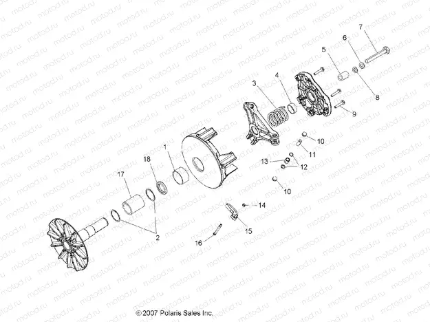 DRIVE TRAIN | DRIVE TRAIN, PRIMARY CLUTCH - R15RAA76AA/AJ (49RGRCLUTCHDRV086X6)