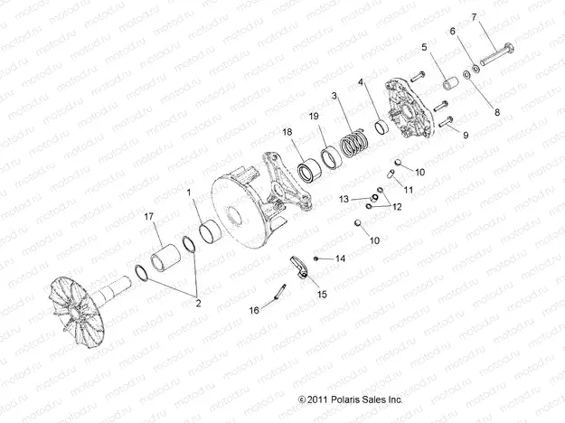 DRIVE TRAIN | DRIVE TRAIN, PRIMARY CLUTCH - R15RUA57AA/E57AC (49RGRCLUTCHDRV12RZR570)