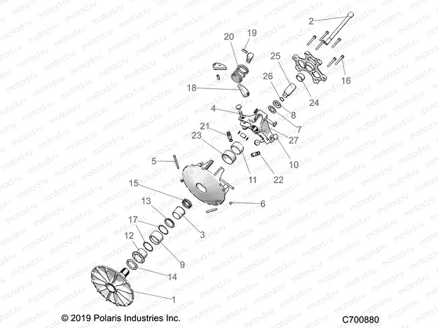 DRIVE TRAIN | DRIVE TRAIN, PRIMARY CLUTCH - R20RRE99F1/F9/FK/S99C1/C9/CK/F1/F9/FK (C700880)