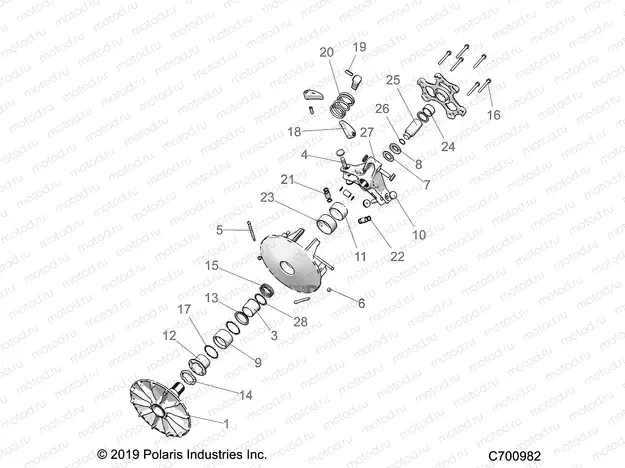 DRIVE TRAIN | DRIVE TRAIN, PRIMARY CLUTCH - R20RRED4J1 FROM 1/10/2020 TO 5/1/2020 (700982)