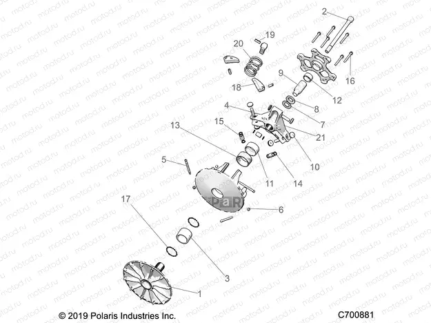 DRIVE TRAIN | DRIVE TRAIN, PRIMARY CLUTCH - R20RRP99CF/FF (C700881)