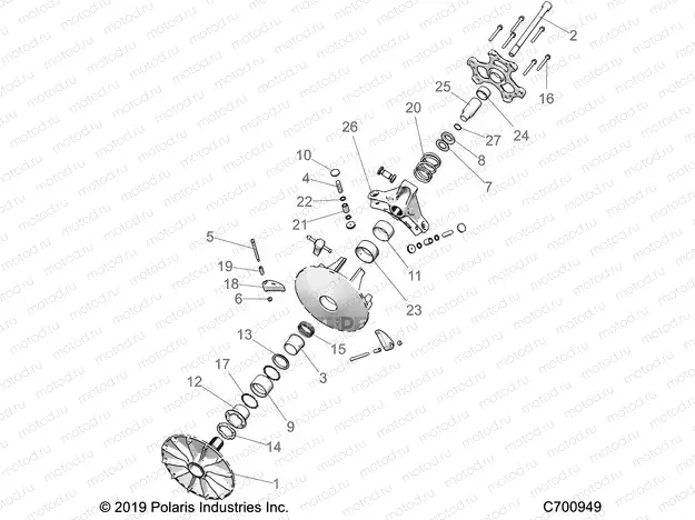 DRIVE TRAIN | DRIVE TRAIN, PRIMARY CLUTCH - R20RRX99A9/AA/AF/AP/AX/B9/BA/BF/BP/BX (C700918)