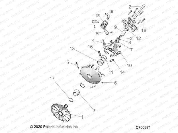 DRIVE TRAIN | DRIVE TRAIN, PRIMARY CLUTCH - R22MAA57F1/SF1/F9/C1/C9/CK (C700371)