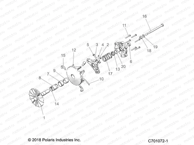 DRIVE TRAIN | DRIVE TRAIN, PRIMARY CLUTCH -Z20ASS99C2/CH (C701072-1)