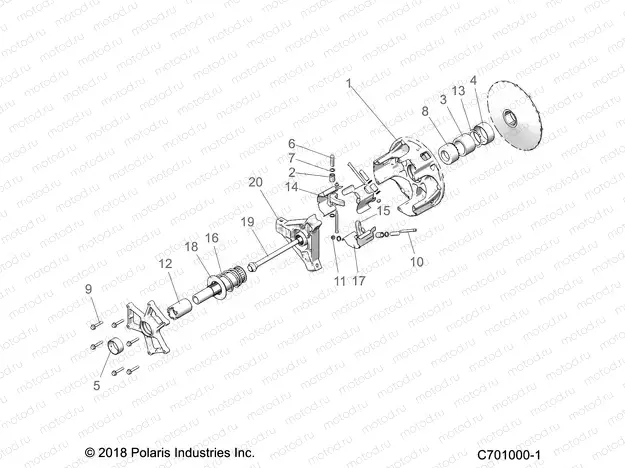 DRIVE TRAIN | DRIVE TRAIN, PRIMARY CLUTCH - Z20NAE92AL/AR/BL/BR/F92AL/AR (C701000-1)