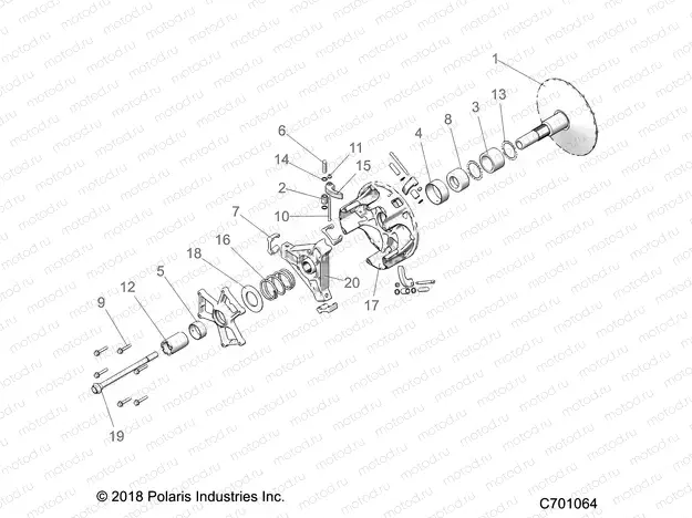 DRIVE TRAIN | DRIVE TRAIN, PRIMARY CLUTCH - Z20PAE92AC/BC/F92AC/LC (C701064)