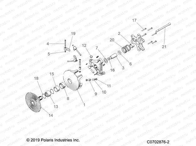 DRIVE TRAIN | DRIVE TRAIN, PRIMARY CLUTCH - Z20RAB92AC/BC/AR/BR/D92AC/BC/AR/BR (C0702876-2)