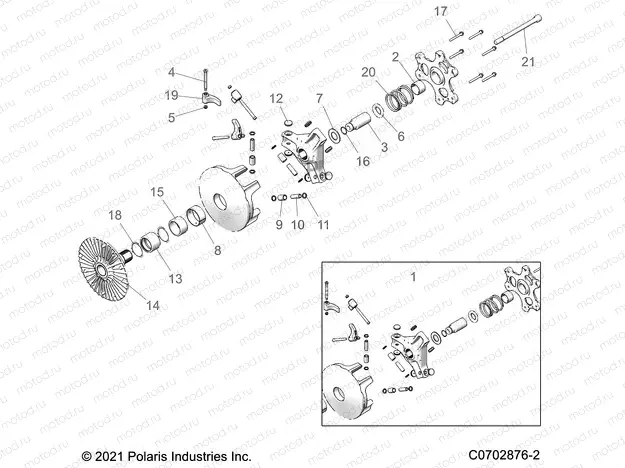 DRIVE TRAIN | DRIVE TRAIN, PRIMARY CLUTCH - Z21R4D92AM/BM/AC (C0702876-2)