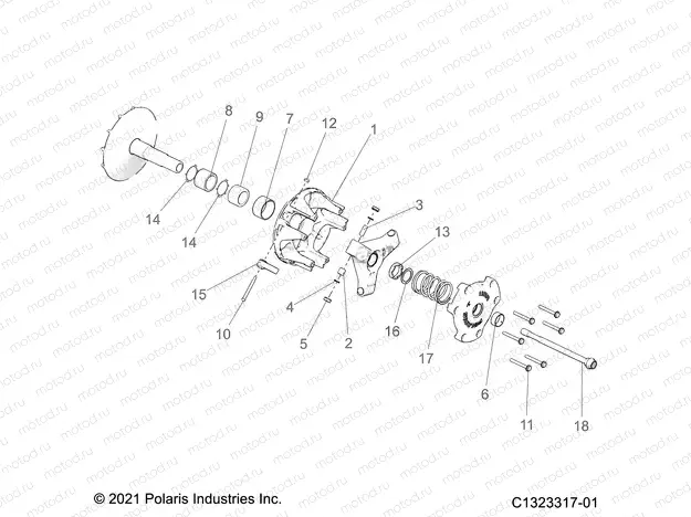 DRIVE TRAIN | DRIVE TRAIN, PRIMARY CLUTCH - Z22NAS99CZ (C1323317-01)