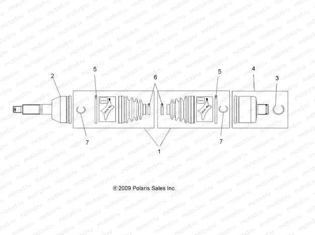 DRIVE TRAIN | DRIVE TRAIN, REAR DRIVE SHAFT - A09DN76AB/AL/AY (49ATVSHAFTDRIVERR08SPX25)