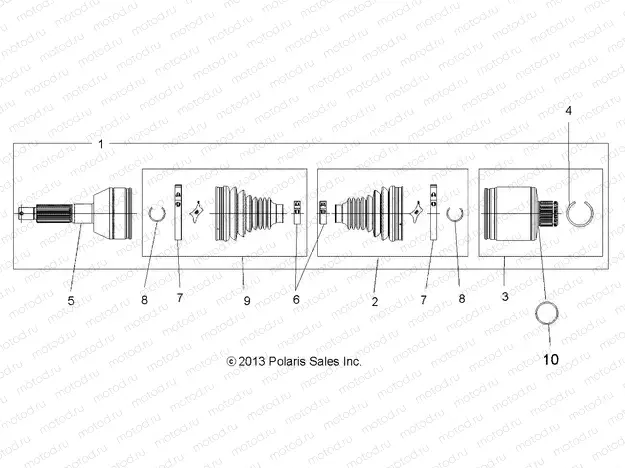 DRIVE TRAIN | DRIVE TRAIN, REAR DRIVE SHAFT - A13MB46TH (49ATVSHAFTDRIVERR13SP500)