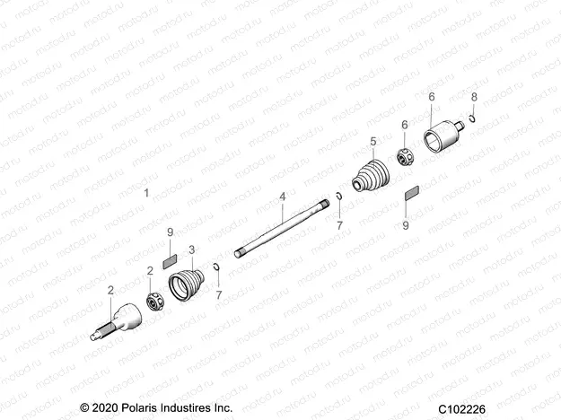 DRIVE TRAIN | DRIVE TRAIN, REAR DRIVE SHAFT - A22SEE57F1/F57C1/F1/S57C1/C2/C5/C9/CK/F1/F2/F5/F9/FK (C102226)