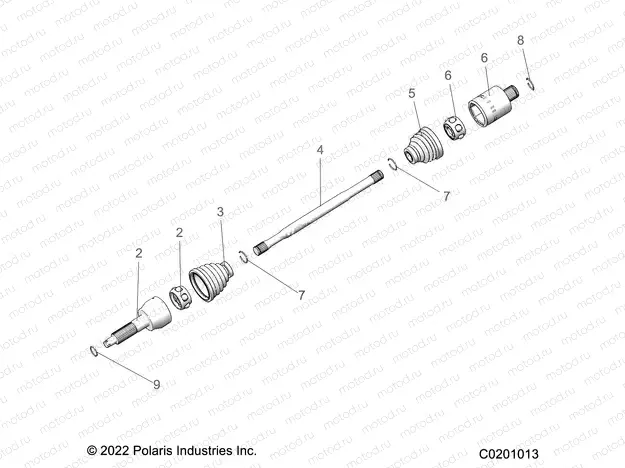 DRIVE TRAIN | DRIVE TRAIN, REAR DRIVE SHAFT - A22SWE57F1/S57C1/C2/C5 (C0201013)
