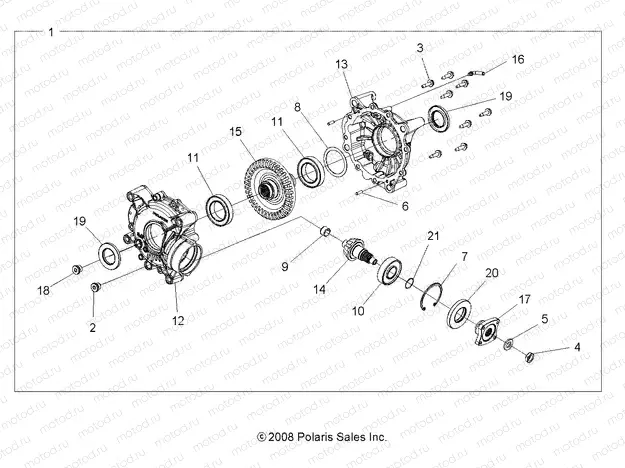 DRIVE TRAIN | DRIVE TRAIN, REAR GEARCASE INTERNALS (Built 12/02/08 and After) - A09ZN55AL/AQ/AS/AT/AX (49ATVTRANSINTL1332752)