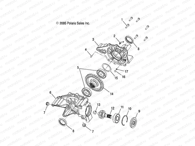 DRIVE TRAIN | DRIVE TRAIN, REAR GEARCASE INTERNALS (Built 2/01/08 and After) - A08MH76SS/SF (4999200299920029D04)