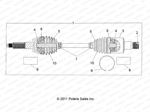 DRIVE TRAIN | DRIVE TRAIN, REAR HALF SHAFT (TO 4/25/16) - A16DAA57A5/A7/L2/E57A9/E57AM (49RGRSHAFTDRIVERR12RZR570)