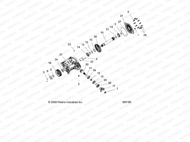DRIVE TRAIN | DRIVE TRAIN, RIGHT ANGLE GEARCASE ASM. - 1333968 (500185)