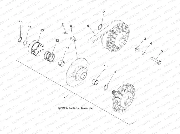 DRIVE TRAIN | DRIVE TRAIN, SECONDARY CLUTCH - A13EA32FA (49ATVCLUTCHDRIVEN10TBLZR)