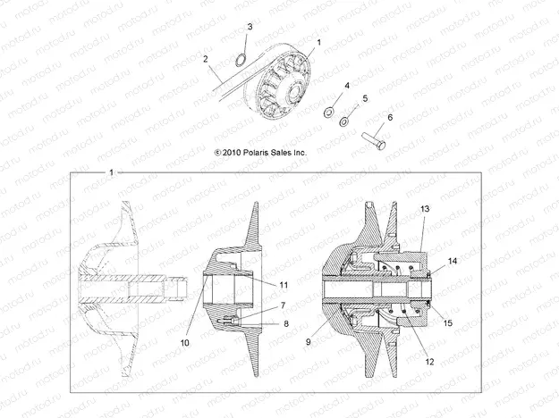 DRIVE TRAIN | DRIVE TRAIN, SECONDARY CLUTCH - A13MB46TH (49ATVCLUTCHDRIVEN11SP400)