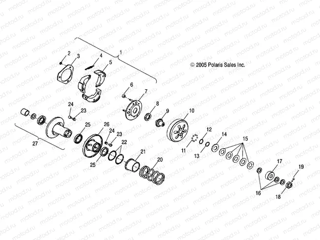 DRIVE TRAIN | DRIVE TRAIN, SECONDARY CLUTCH - A13PB20AF (49ATVCLUTCHDRIVEN08PHX)